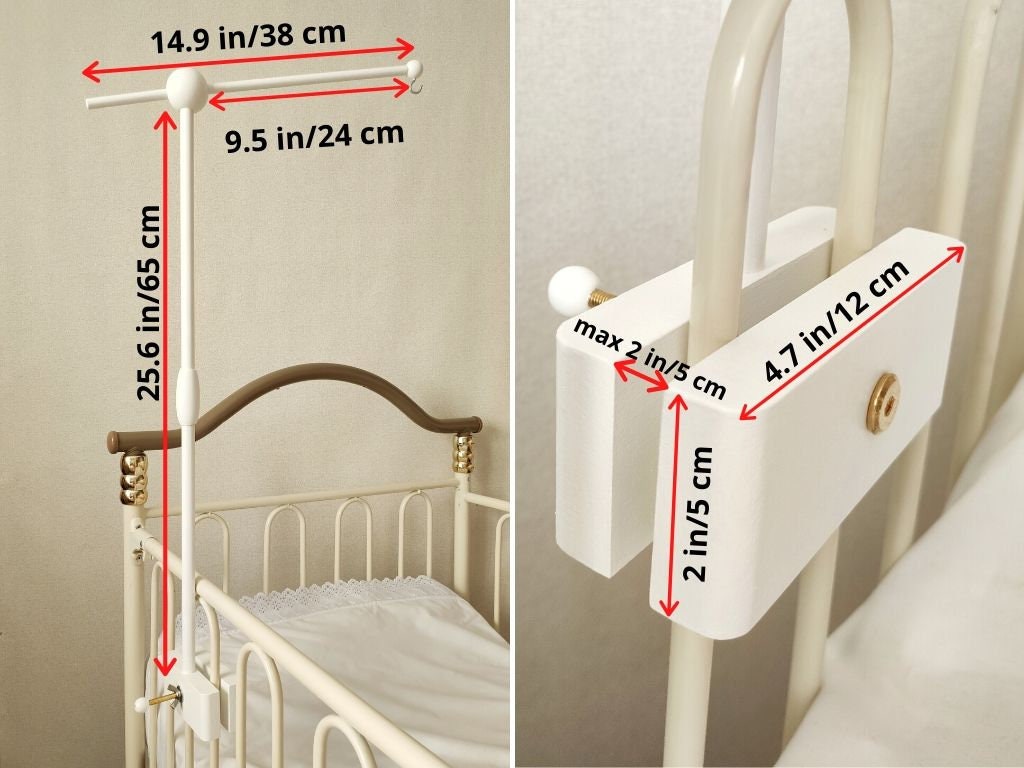 Crib Mobile Arm White Wooden Baby Mobile Holder Mount for Etsy
