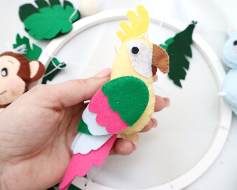 Safari Crib Mobile Jungle Theme Mobile Hanging Zoo Animals Etsy