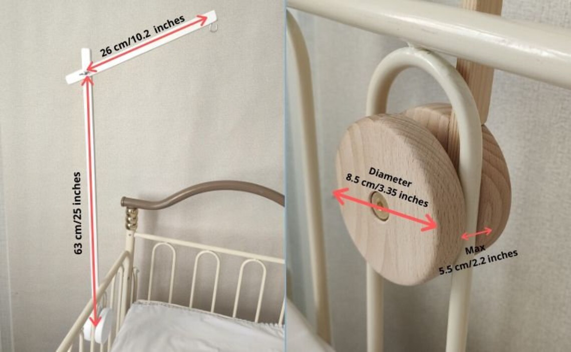 Baby mobile crib arm wood crib mobile holder cot mobile Etsy