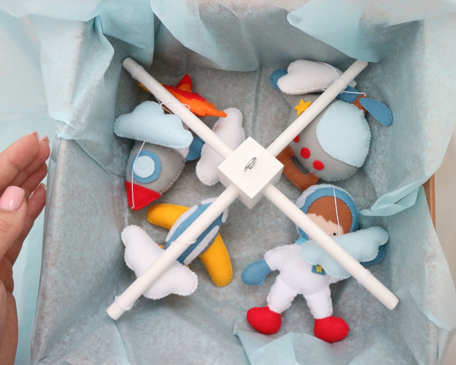 Space crib mobile custom baby boy cot mobile rocket Etsy