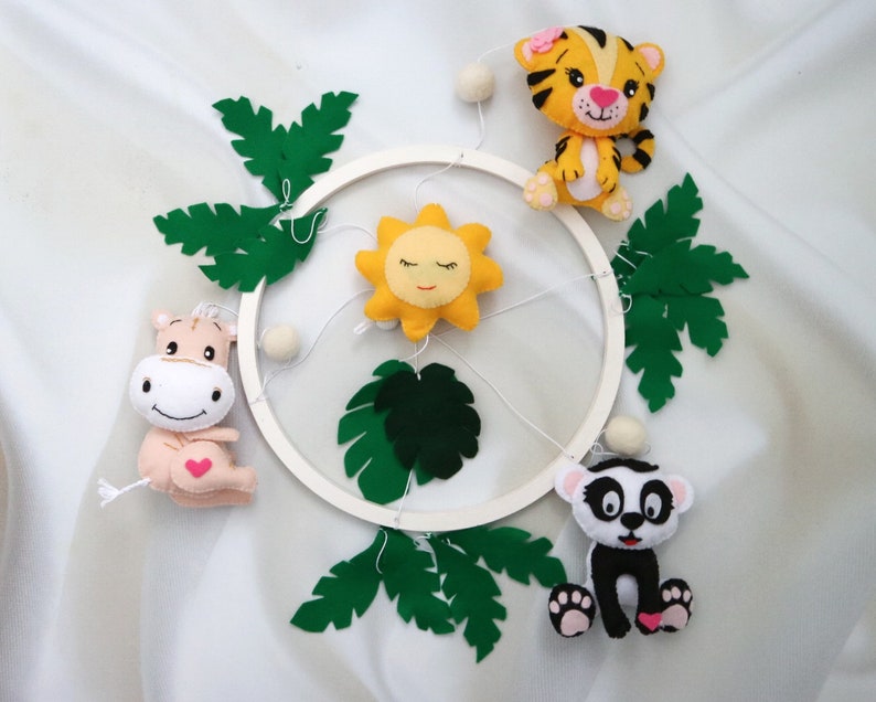Safari crib mobile jungle mobile hanging zoo animals gender Etsy