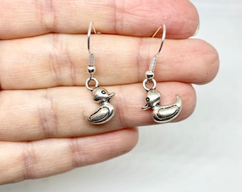 Duck earrings, dangle earrings, gift for her, earrings, stocking filler, stocking stuffer, gift for her, quirky earrings