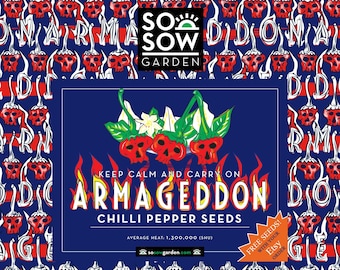 Armageddon 20 Organic Chilli Pepper Seeds: High Germination Rate, Free Seeds Included
