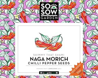 Naga Morich 20 Organic Chilli Pepper Seeds: High Germination Rate, Free Seeds Included