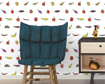 Chilli pepper wallpaper - classic or with adhesive - Chilli pepper tile
