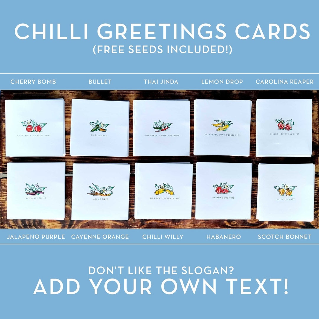 Personalised Chilli Seed Greetings Card: Birthday Gift - Etsy UK