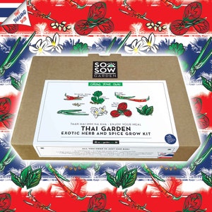 Grow Your Own Thai herbs and Spices - Thai Garden Grow kit - Variety Kit - Thailand cooking Gift - Thai Cuisine present