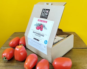 Grow Your Own Tomatoes - Tomato Grow kit - San Marzano Tomatoes - Tomato Seeds - Italian Cooking Gift - Pizza Tomato