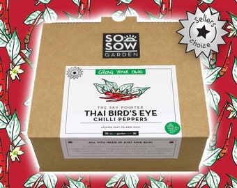 Grow Your Own Chilli Peppers - Chilli Grow kit - Thai Birds Eye Peppers - Chili Seeds - Thailand gift