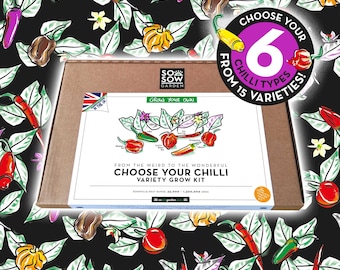Grow Your Own Chilli Peppers - Chilli Grow kit - Chilli Pepper Variety Pack -  Choose Your Chilli - Variety Kit - Letterbox Friendly
