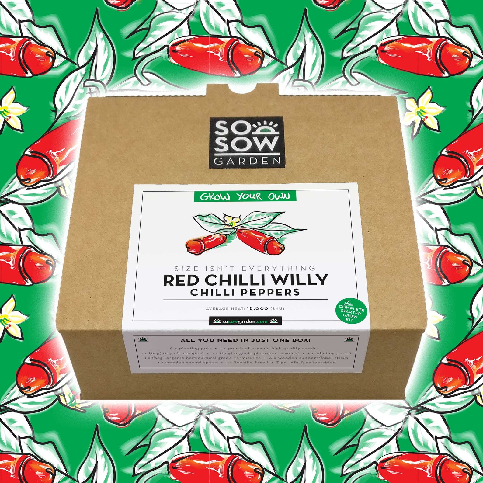 Grow your own Red Chilli Willy Chilli Grow Kit Etsy