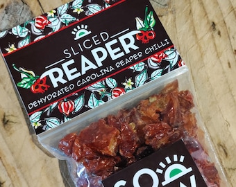 Dried Carolina Reaper, 10g Sliced Dehydrated Red Reaper Peppers, Fathers Day Gift