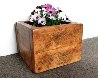 Square Planter, Handmade Wooden Plant Trough