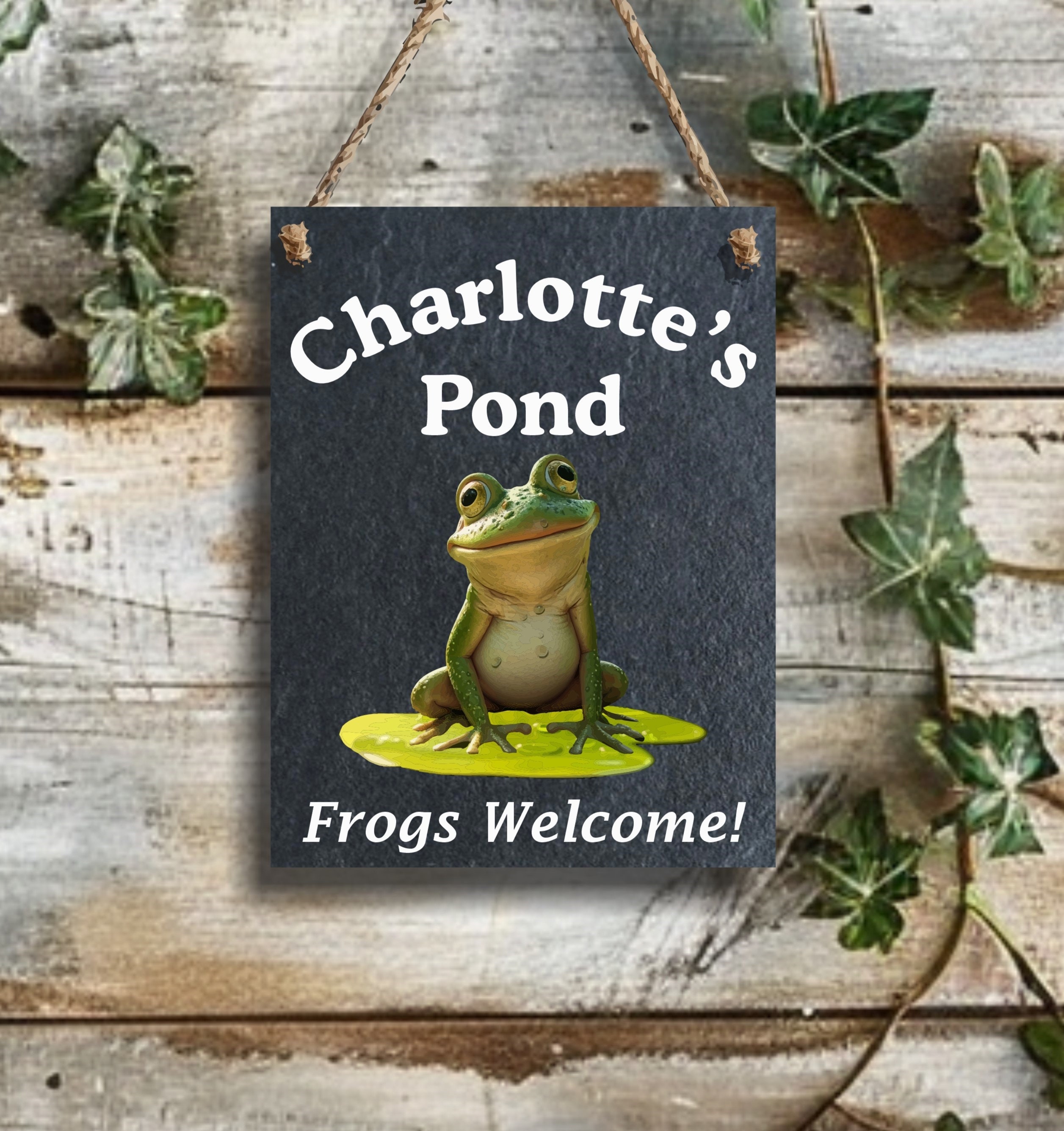 Personalized Funny Frogs Garden Pond Sign - Wildlife Welcome Decor ...