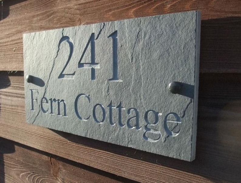 Slate House Sign 30 Cm X Various Heights Deep Engraved Name Etsy