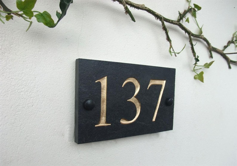 High Quality Deep Engraved Slate House Signs Number 1 9999 Etsy UK