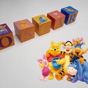 Personalised Winnie the Pooh Blocks/ Price per block / Perfect Baby Shower Gift