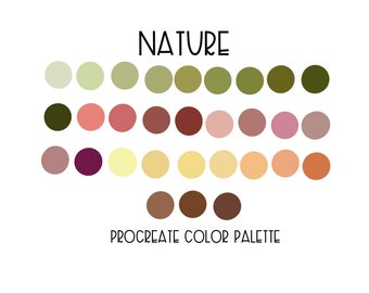 Procreate Palette Green Palette Color Palette Digital Art Etsy