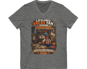 Lifelong Knicks Fan Champions V-Neck Tee | Basketball Jersey Shirt