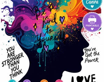 Mental Health Planner Bundle | Anxiety, Gratitude Journal & Editable PDF