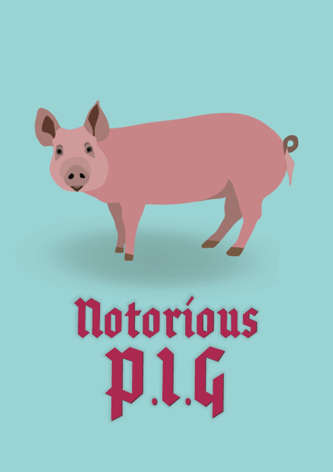 Notorious PIG Hand Drawn Greetings Card Birthday Card Animal Etsy