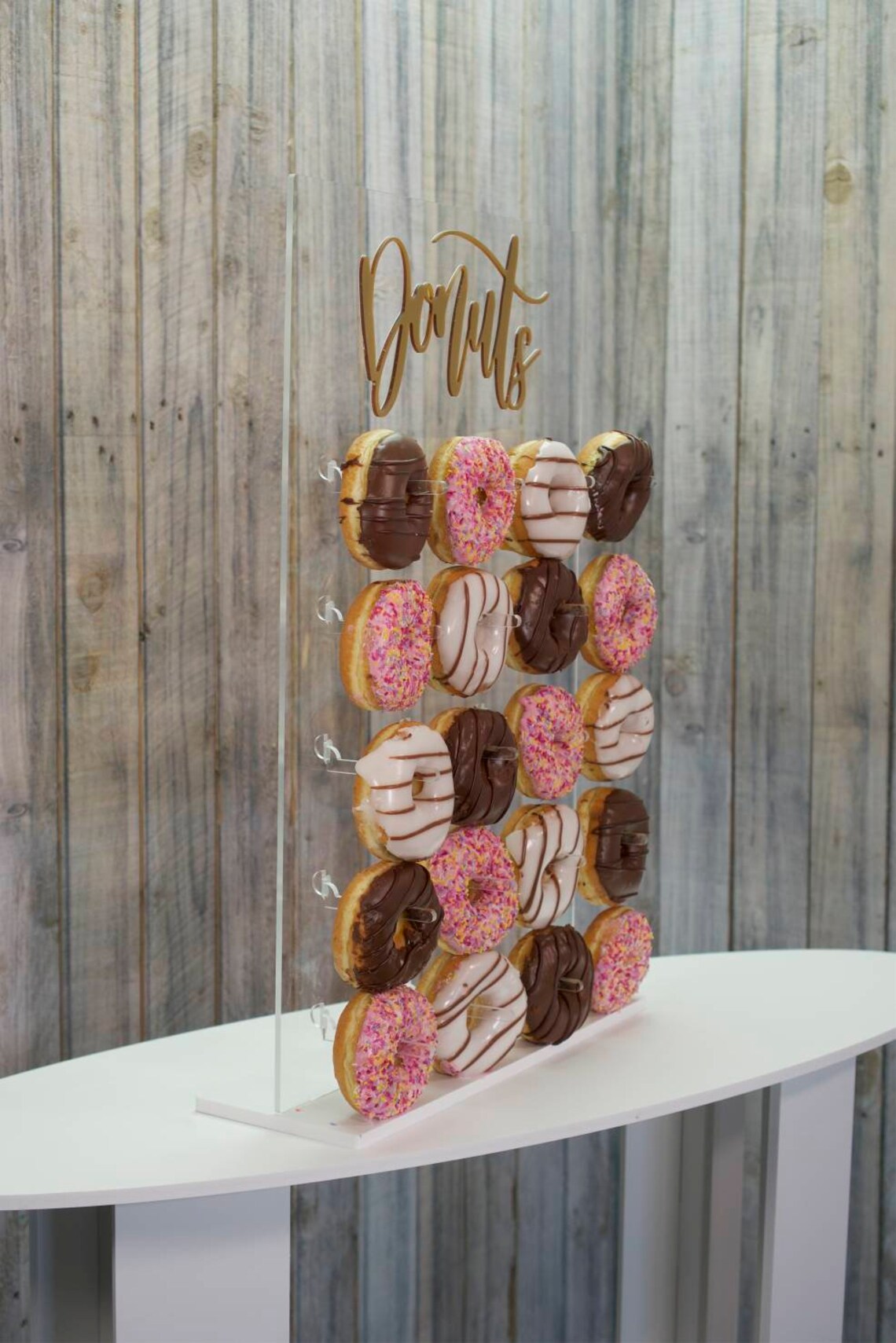 Acrylic Donut Wall Clear with Gold Donut Text. Various Size Etsy