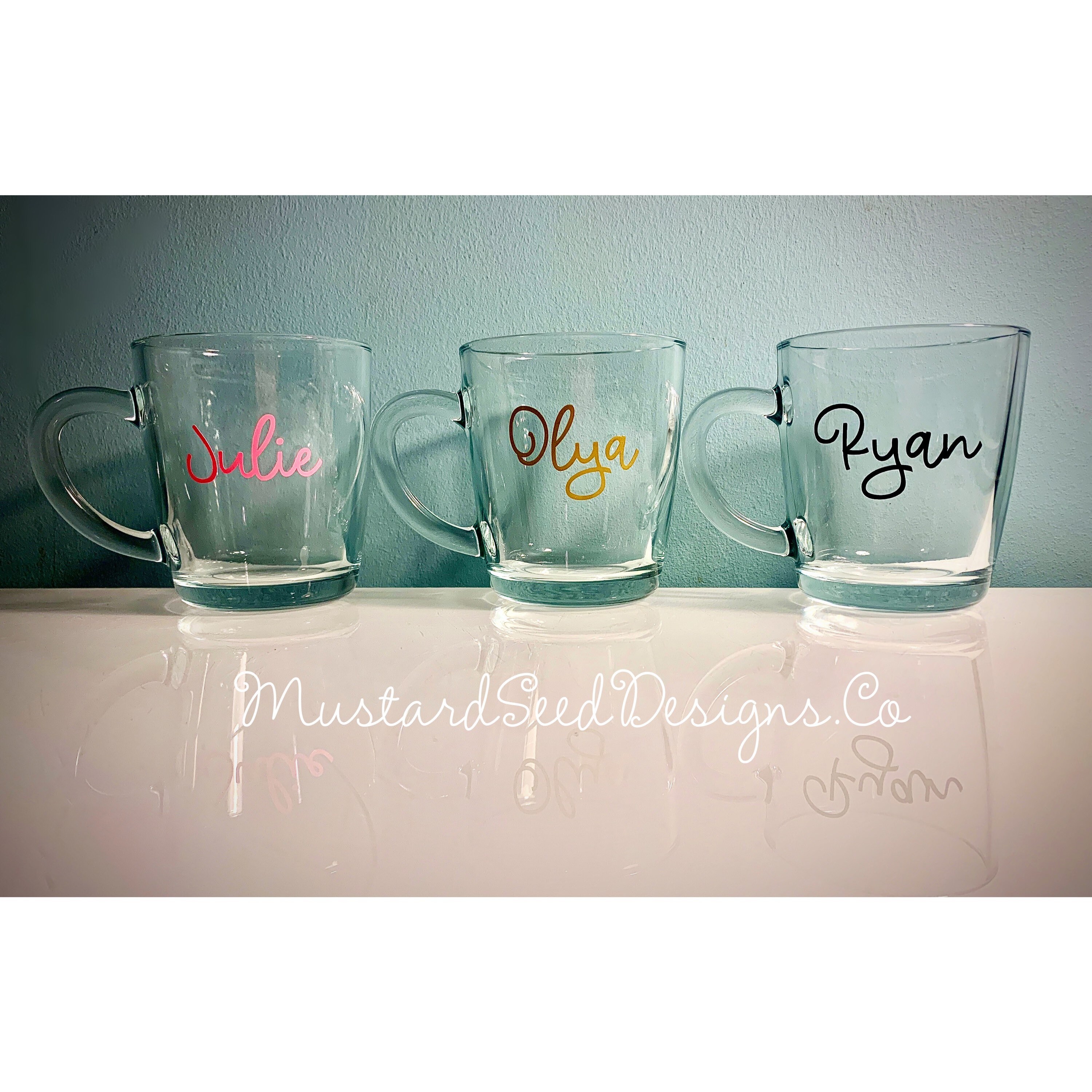 Hand Finished Glazed Custom Mugs Personalised vinyl name mug Etsy