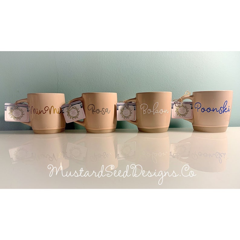 Hand Finished Glazed Custom Mugs Personalised vinyl name mug Etsy
