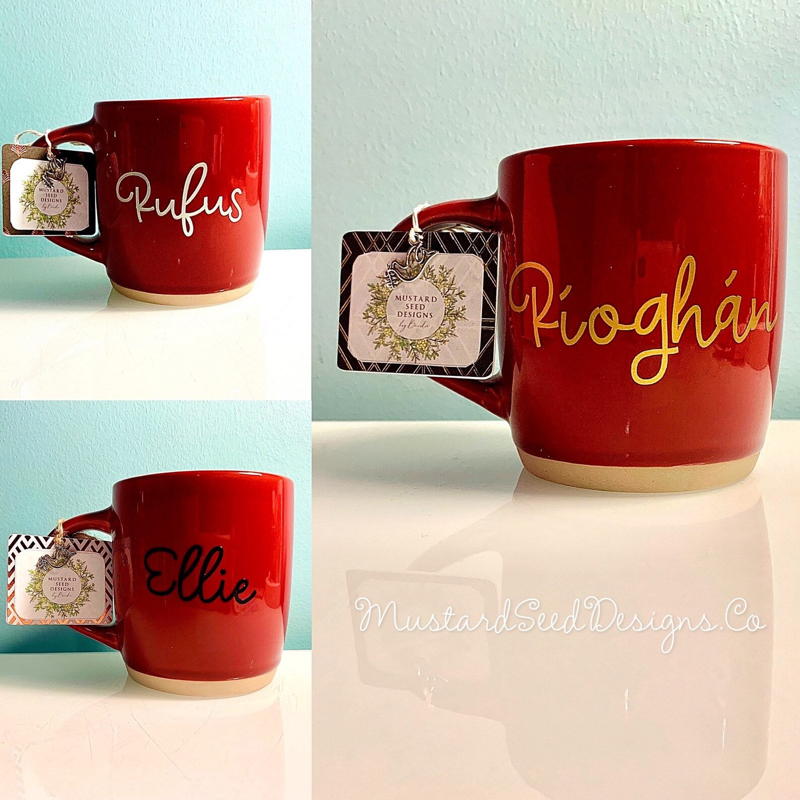Hand Finished Glazed Custom Mugs Personalised vinyl name mug Etsy