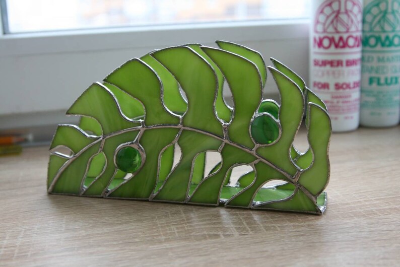 Stained glass Napkin holder Tropical Etsy