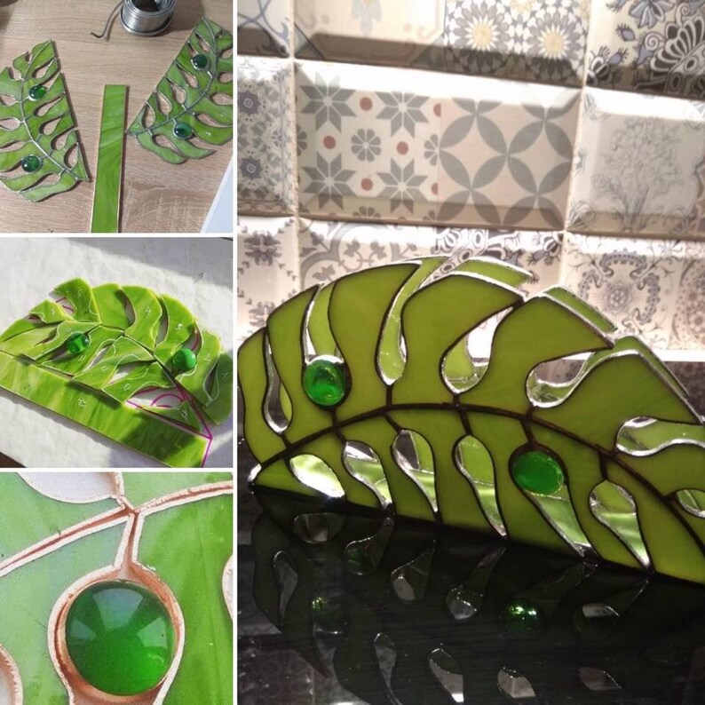 Stained glass Napkin holder Tropical Etsy