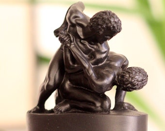 Greek Wrestling Statue Ancient Greek Wrestler Sculpture, 10cm-4in