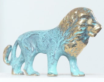 Lion Statue, Bronze Sculpture, Lion Figurine, Animal Figure, 7cm-2.7in