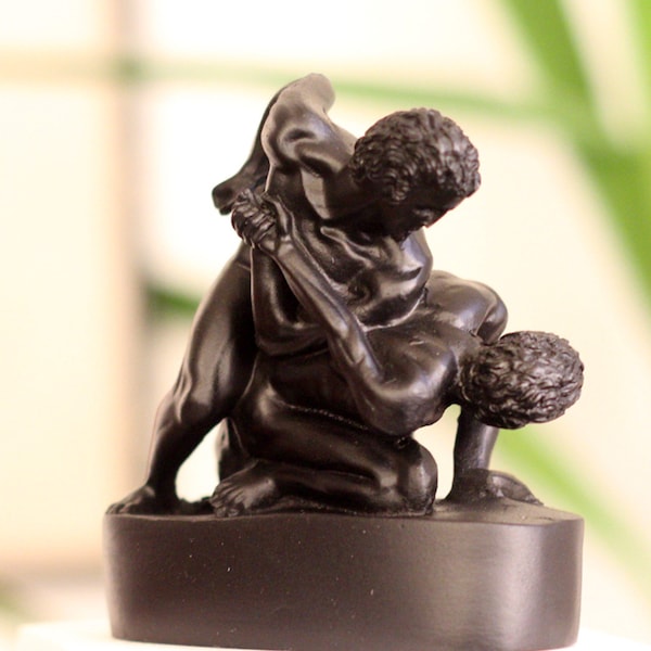 Greek Wrestling Statue Ancient Greek Wrestler Sculpture, 10cm-4in