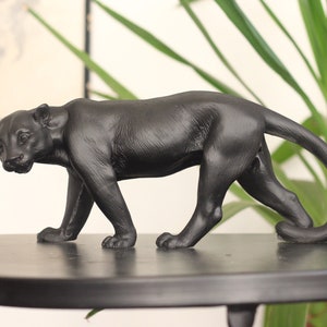 Panther Statue, Marble Sculpture, Panther Figurine, Handmade Black Panther Figurine, 31cm-12in