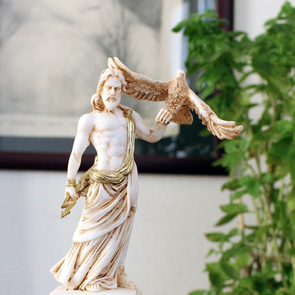 Zeus Statue, Greek God Zeus, Marble Sculpture, Greek Mythology Art, Greek Statue, Jupiter Roman God, 20cm