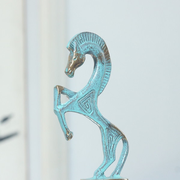 Horse Figurine Statue Bronze Sculpture Handmade Horse Miniature, 10cm/4in