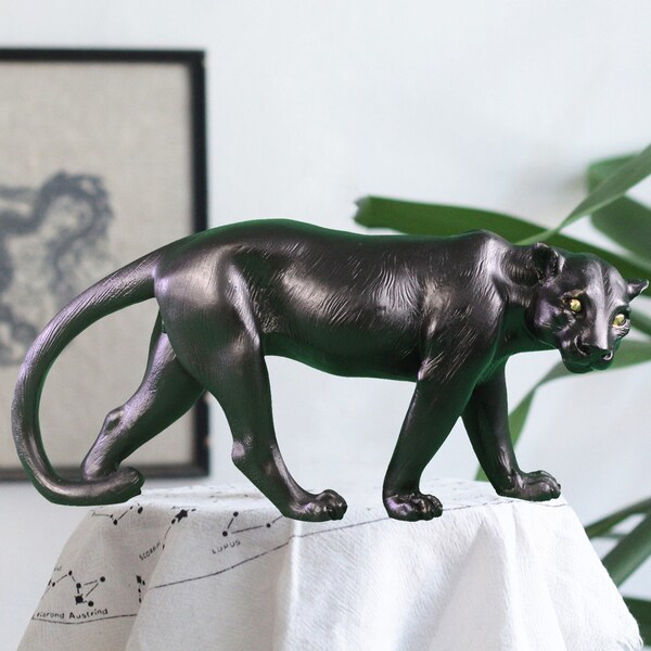 Panther Statue Black Panther Figurine Sculpture Made Of Marble