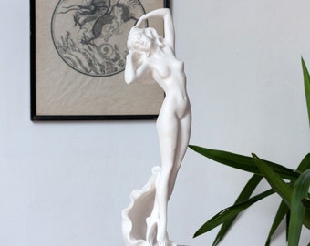 Aphrodite Göttin Statue Nackte Frau Marmor Skulptur, 32cm
