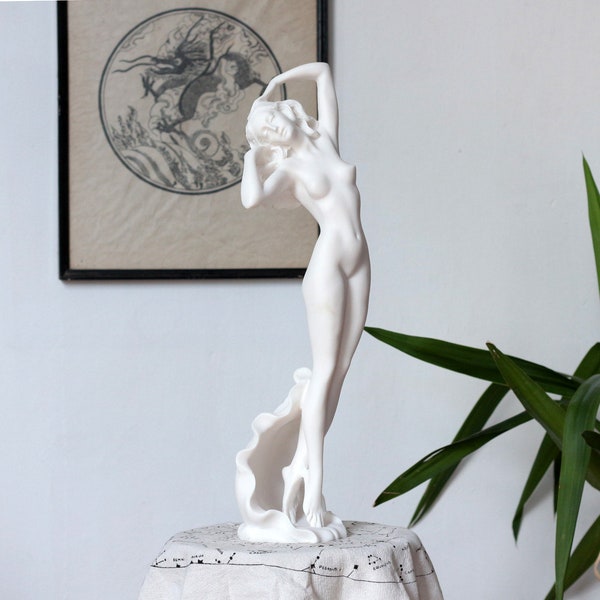 Statue de la déesse Aphrodite Femme nue Sculpture en marbre, 32cm / 12.5 »