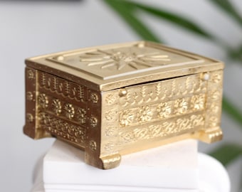 Vergina Sun Alexander The Great Statue Greek Jewellery Box Handmade Marble Trinket Box, 4in-10cm