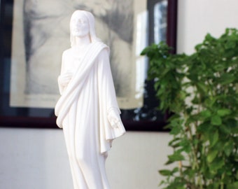 Jesus Sculpture, Christ Statue, Marble Sculpture, Jesus Christ Figurine, Jesus Statue, Catholic Figurine, 26cm-10.5in