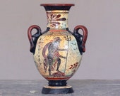 Greek Gods Vase, Greek Vase, Handmade Ceramic Pottery Amphora, 17cm-6.7in