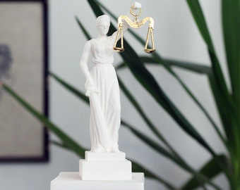 Lady Justice Statue Themis Blind Goddess Lawyer Cadeau Statue grecque, 17cm-6.7in