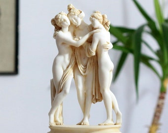 The Three Graces Ancient Greek Roman Antonio Canova Sculpture, 24cm/9.5"