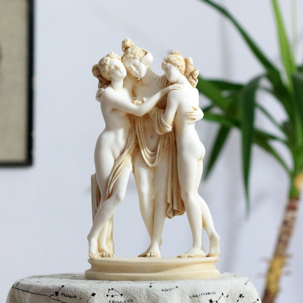 The Three Graces Ancient Greek Roman Antonio Canova Sculpture, 24cm/9.5"