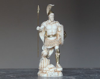 God Of War, Ares God, Kratos, Marteau de guerre, Mythologie grecque, Grèce antique, Statue grecque, Sculpture en marbre, Buste romain 17cm-6.7in