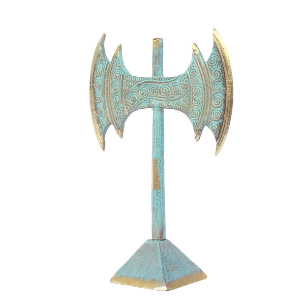 Ancient Greek Minoan Double Axe Bronze Sculpture