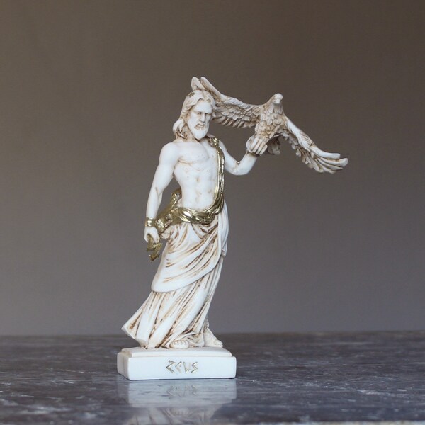 Zeus Statue Ancient Greek Marble Sculpture, 15cm-5.9in