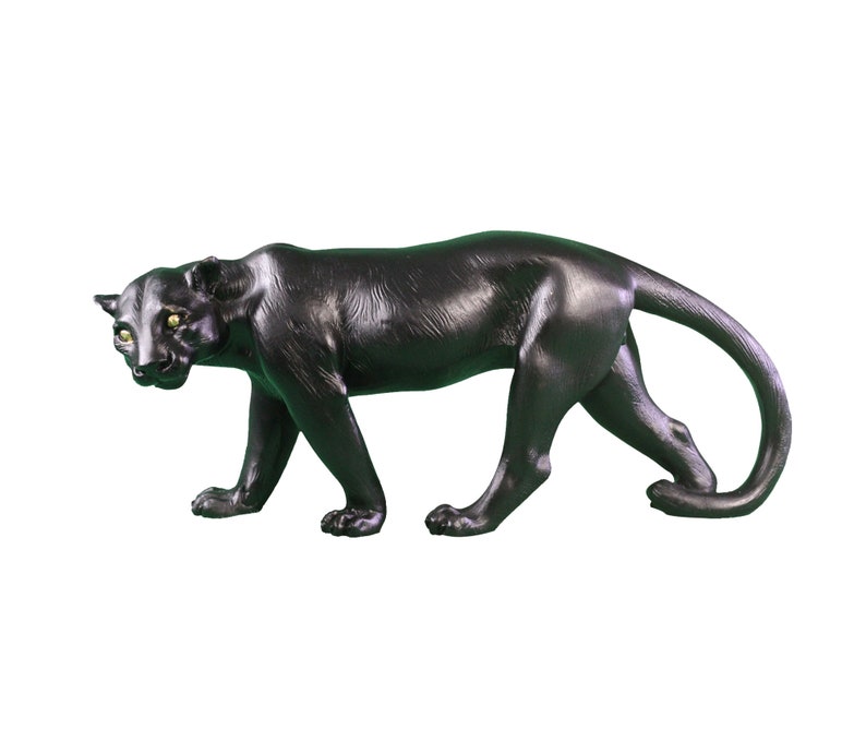 Panther Statue Black Panther Figurine Sculpture Made of Marble Etsy